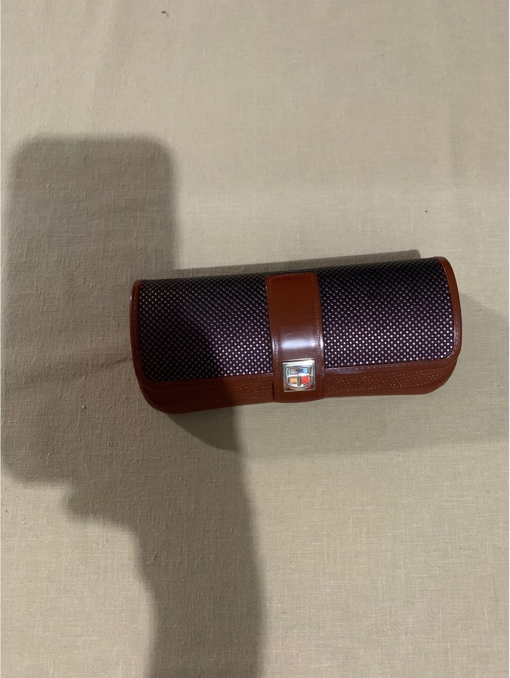 H.C. DeCordier brown eyeglasses case
